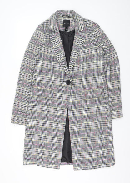 Womens UK Size 8 New Look Grey Overcoat