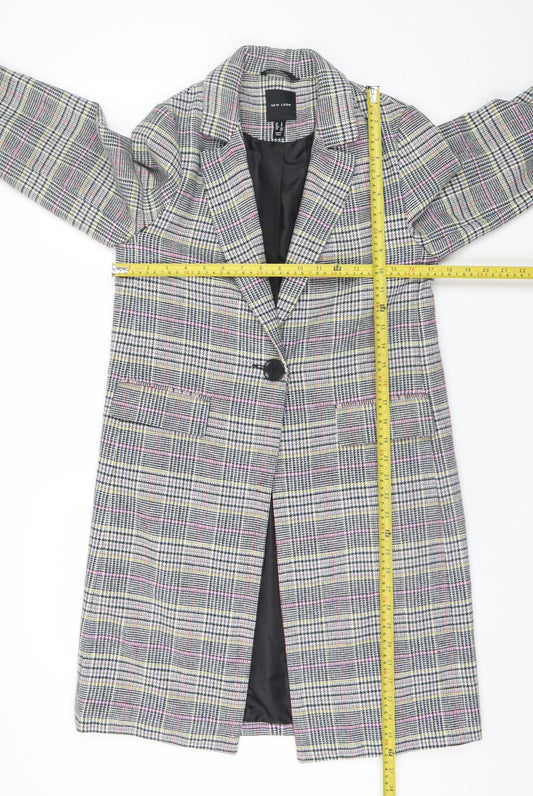 Womens UK Size 8 New Look Grey Overcoat