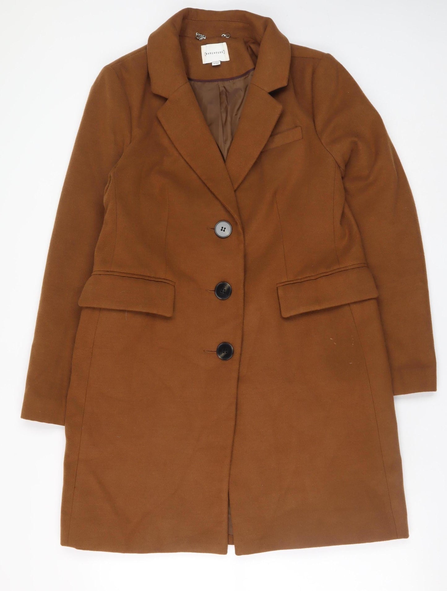 Womens UK Size 12 Warehouse Brown Overcoat