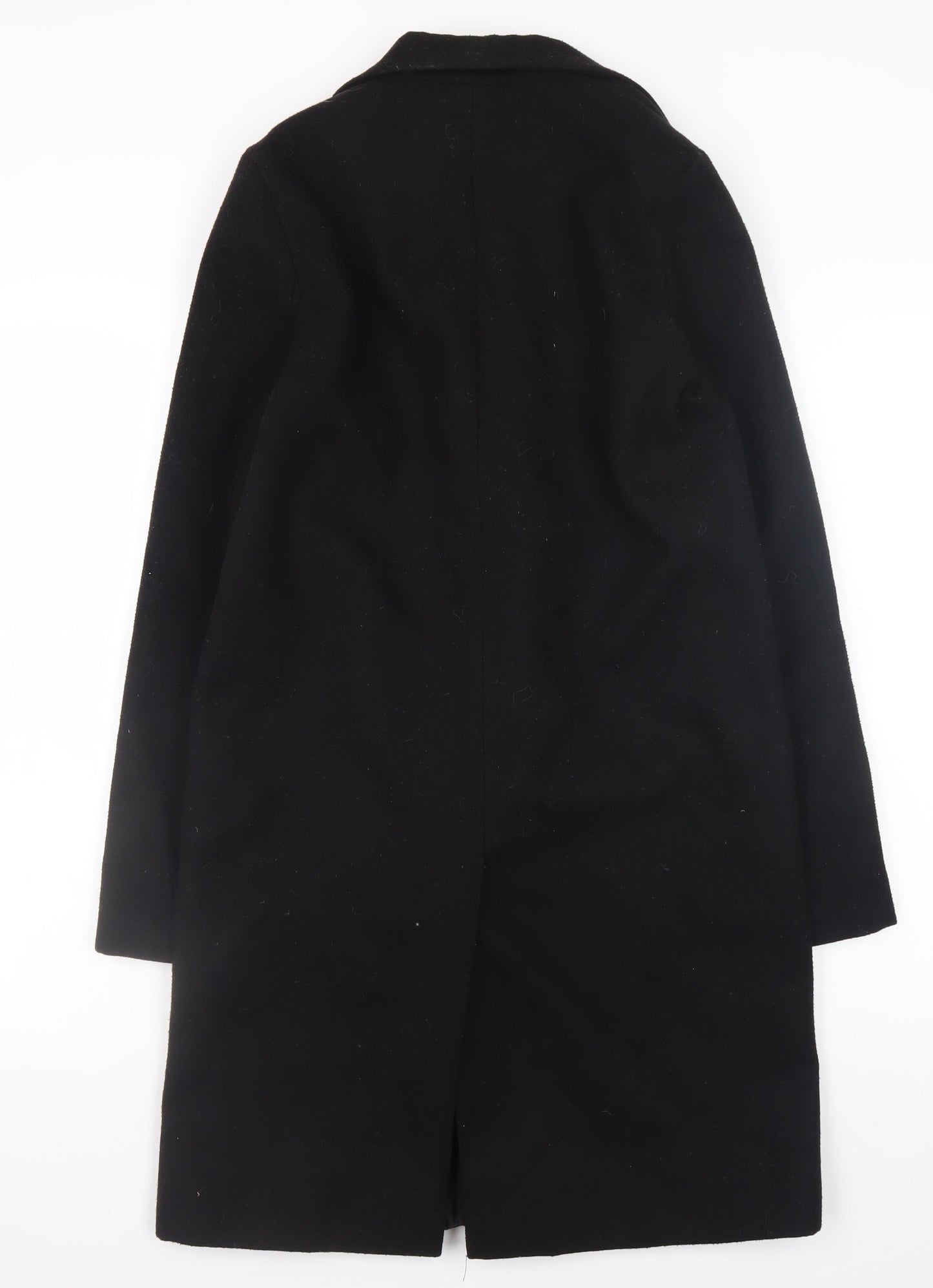 River Island Women’s Black Wool Blend Long Overcoat Size 6