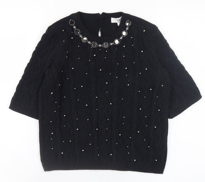 Womens UK Size S Marks and Spencer Black Pullover Jumper