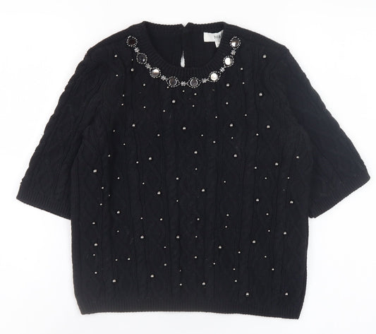 Womens UK Size S Marks and Spencer Black Pullover Jumper