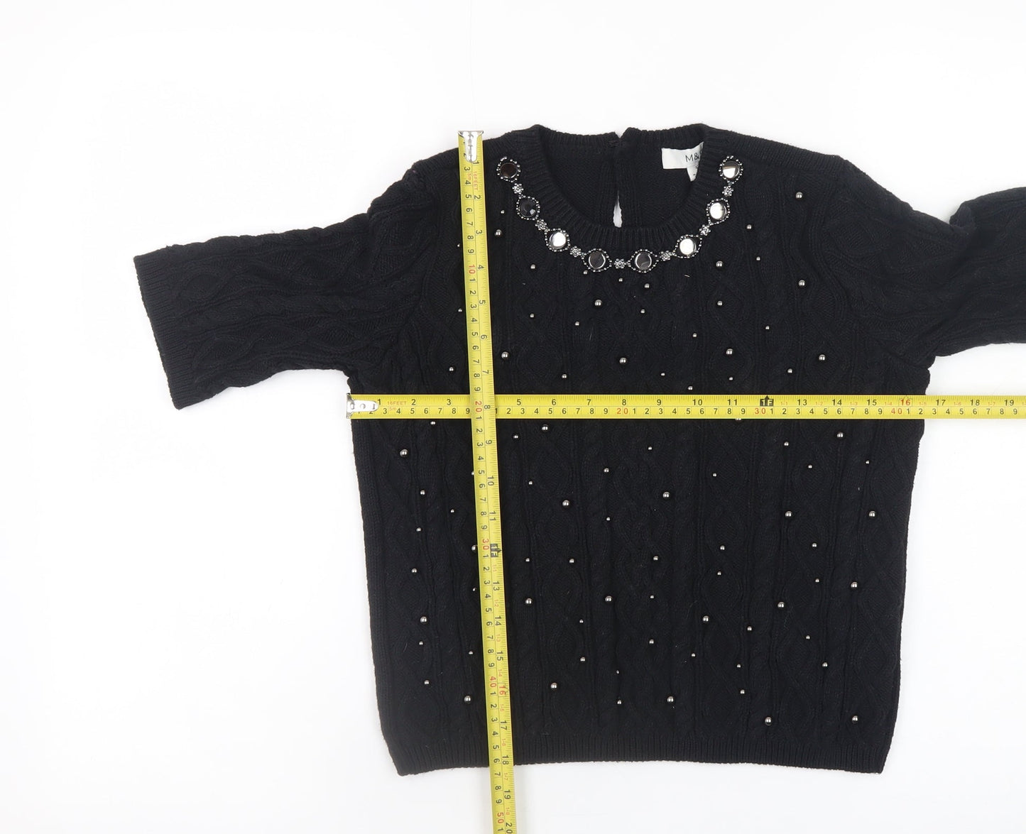 Womens UK Size S Marks and Spencer Black Pullover Jumper