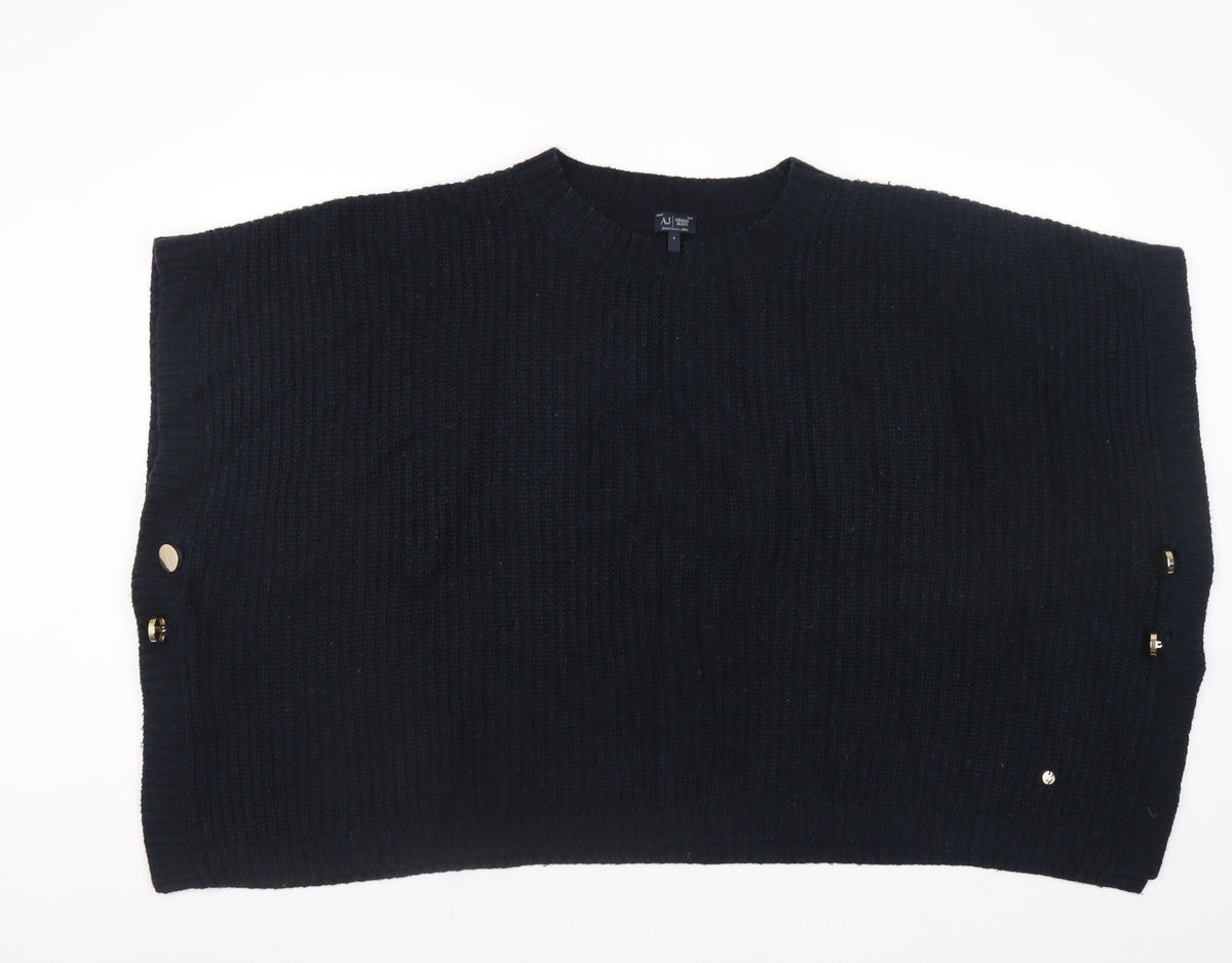 Womens UK Size L Armani Jeans Black Cape Jumper