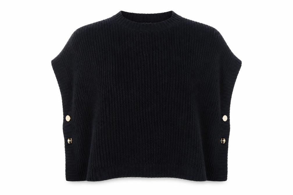Womens UK Size L Armani Jeans Black Cape Jumper