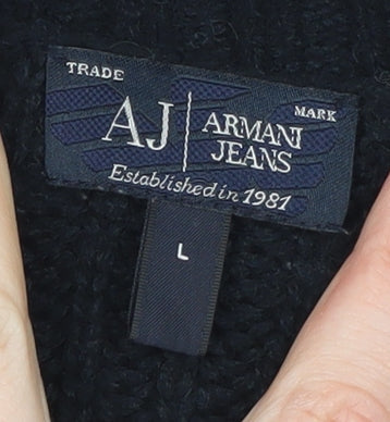 Womens UK Size L Armani Jeans Black Cape Jumper