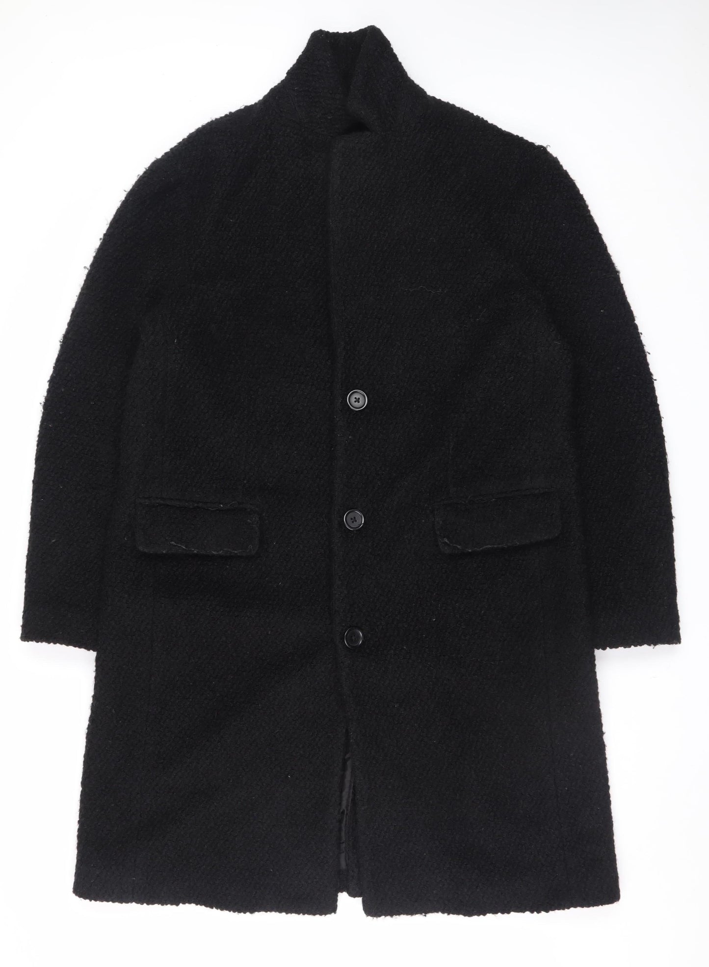 Mens UK Size L Zara Black Overcoat