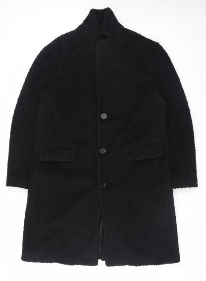 Mens UK Size L Zara Black Overcoat