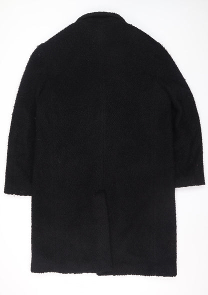 Mens UK Size L Zara Black Overcoat