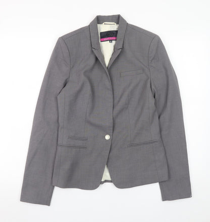 Next Womens Grey Slim Fit Blazer Jacket Size 8 Workwear