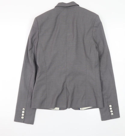 Next Womens Grey Slim Fit Blazer Jacket Size 8 Workwear