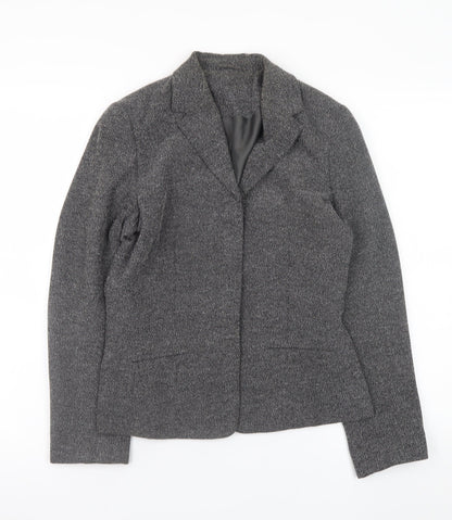 Principles Petite Women’s Grey Tweed Blazer Jacket Size 8