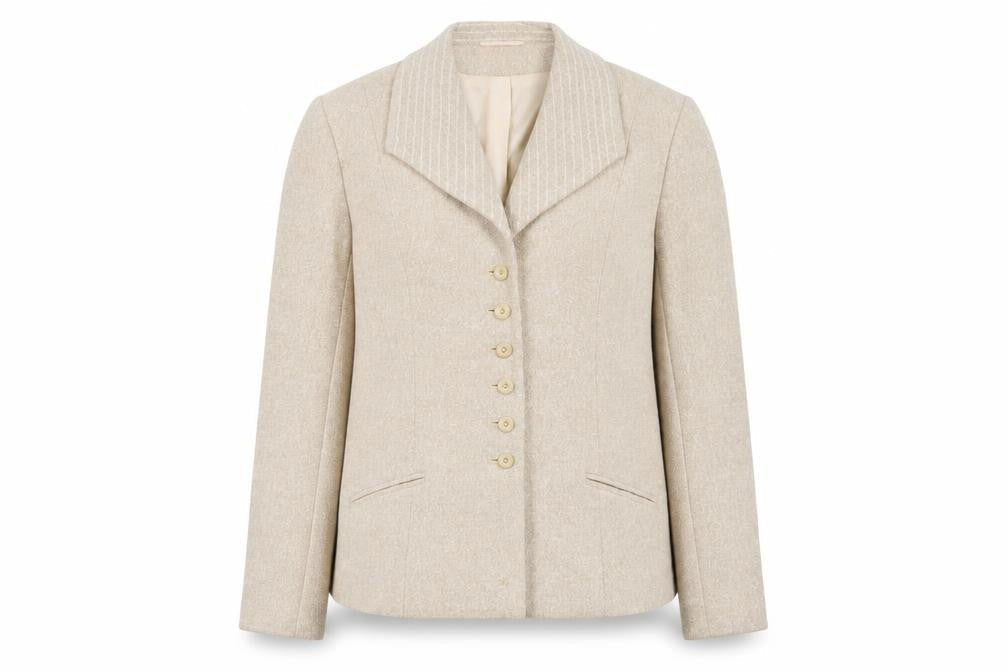 Alex & Co Womens Beige Wool Blend Classic Blazer UK 14