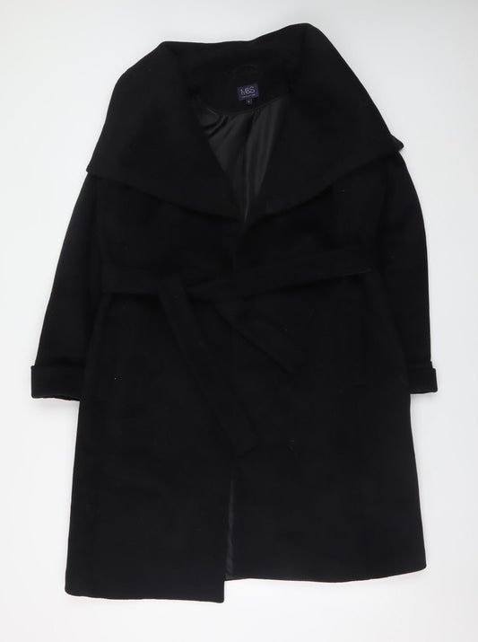 Womens UK Size 12 Marks and Spencer Black Trench Coat