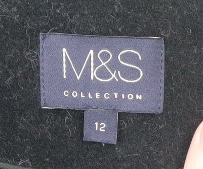 Womens UK Size 12 Marks and Spencer Black Trench Coat