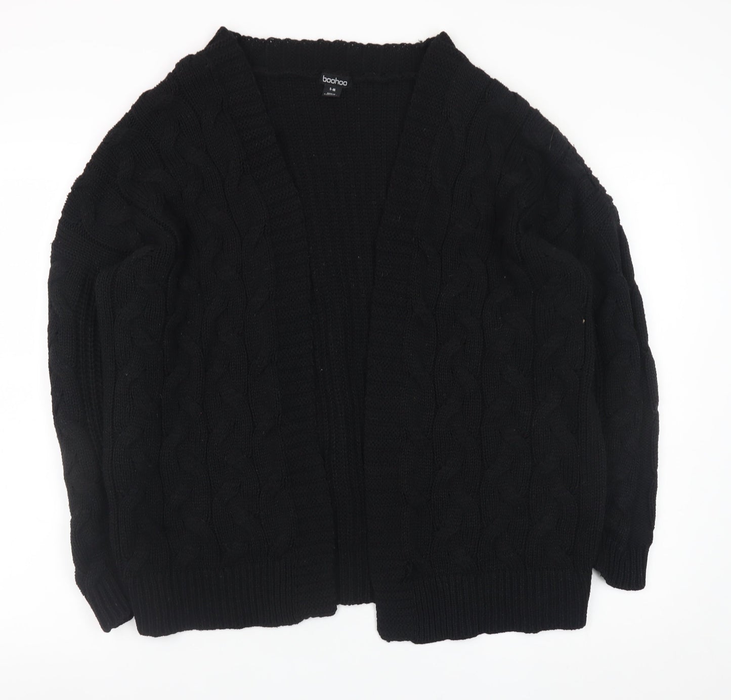 Womens UK Size S Boohoo Black Cardigan Jumper