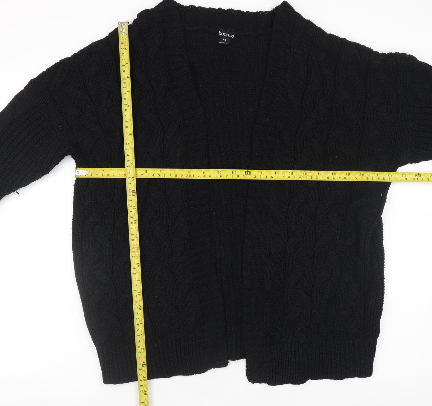 Womens UK Size S Boohoo Black Cardigan Jumper