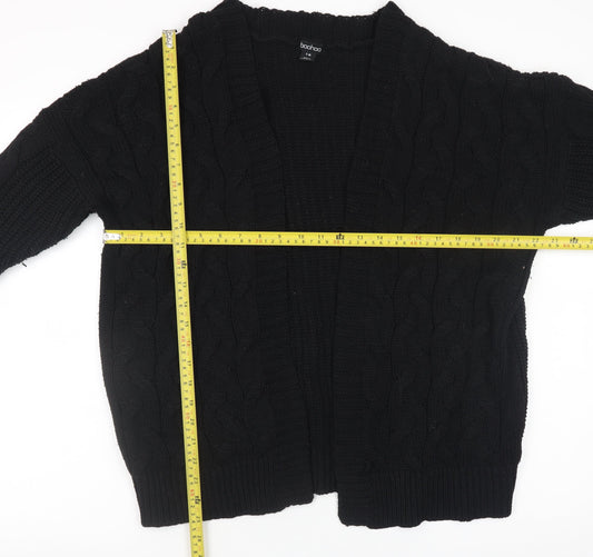 Womens UK Size S Boohoo Black Cardigan Jumper