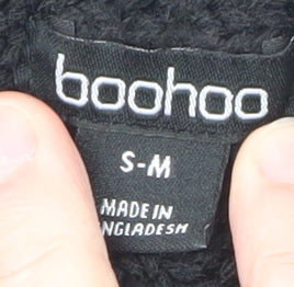 Womens UK Size S Boohoo Black Cardigan Jumper