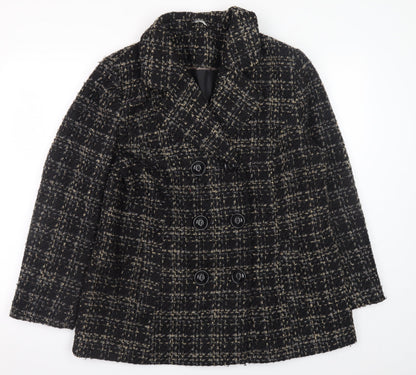 Womens UK Size 16 Bm Collection Black Pea Coat