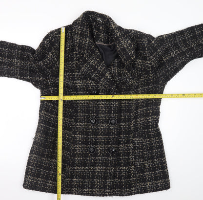 Womens UK Size 16 Bm Collection Black Pea Coat