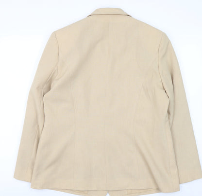 Eastex Women Beige Wool Blend Classic Blazer UK 14