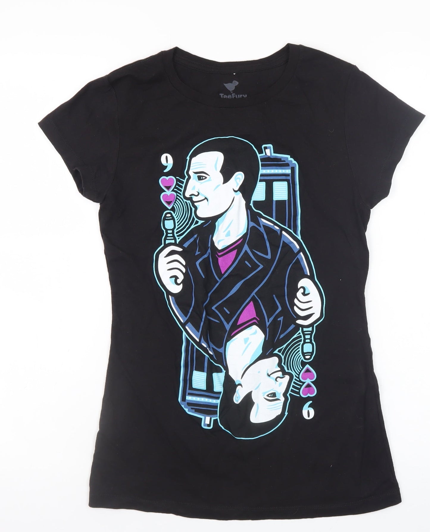 Womens UK Size S TeeFury Black Basic T-Shirt