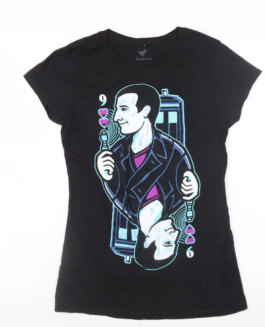 Womens UK Size S TeeFury Black Basic T-Shirt