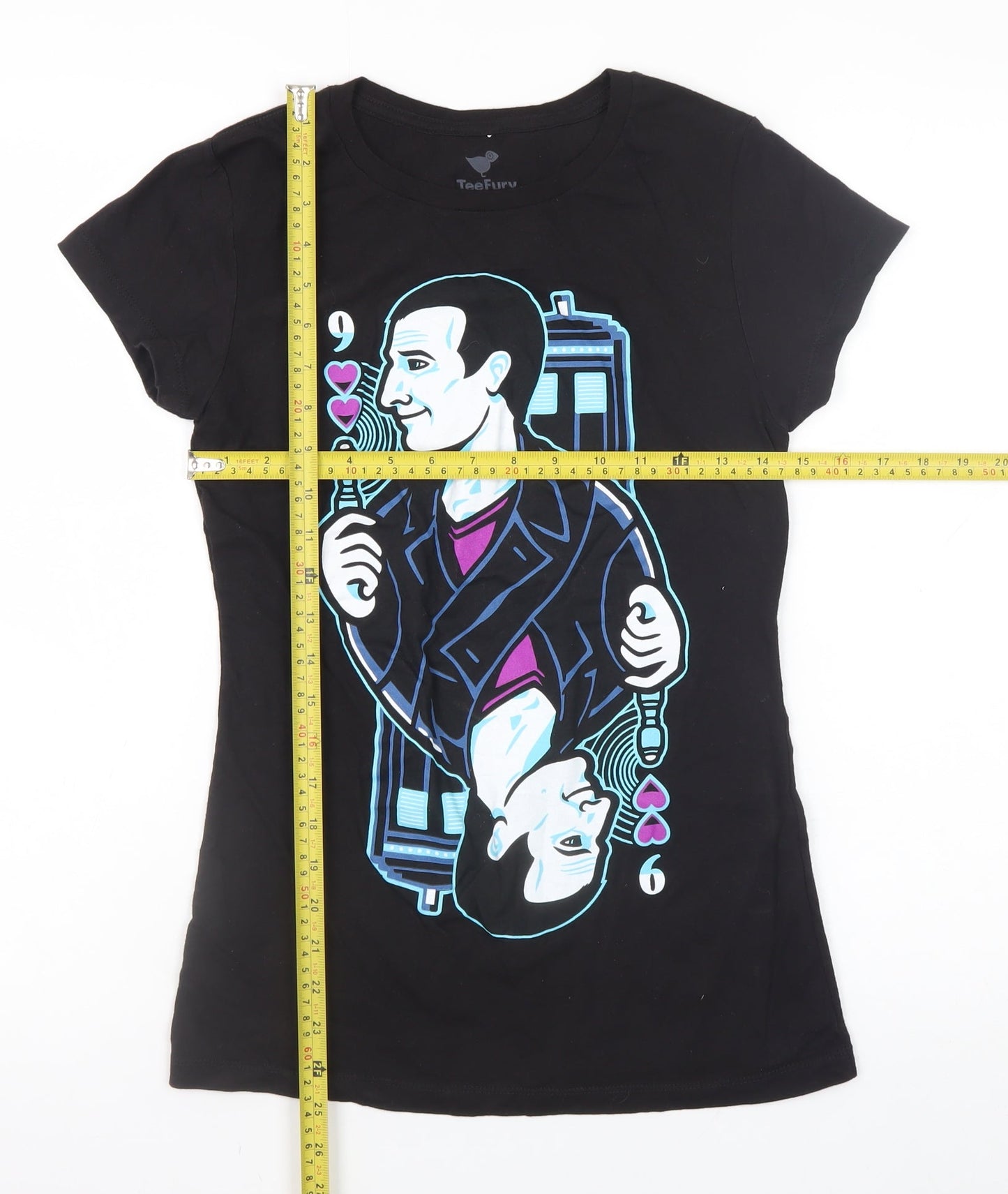 Womens UK Size S TeeFury Black Basic T-Shirt
