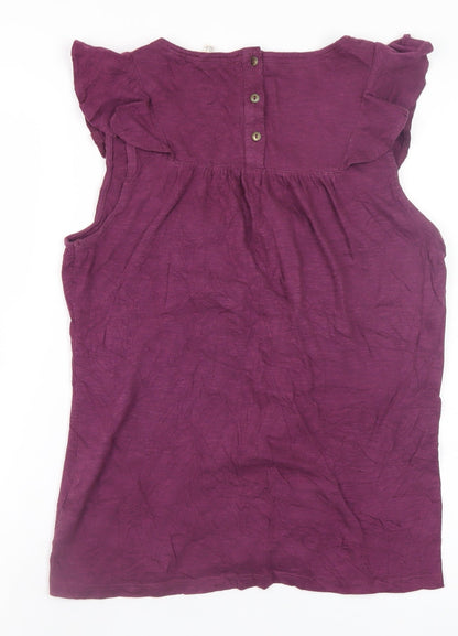 Womens UK Size 8 Fat Face Purple Tunic Blouse