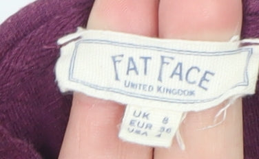 Womens UK Size 8 Fat Face Purple Tunic Blouse