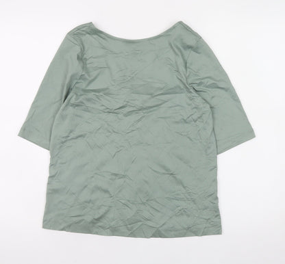 Womens UK Size 12 Jaeger Green Basic T-Shirt