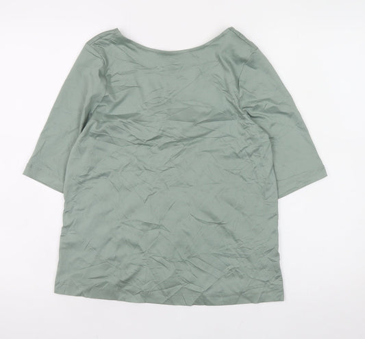 Womens UK Size 12 Jaeger Green Basic T-Shirt