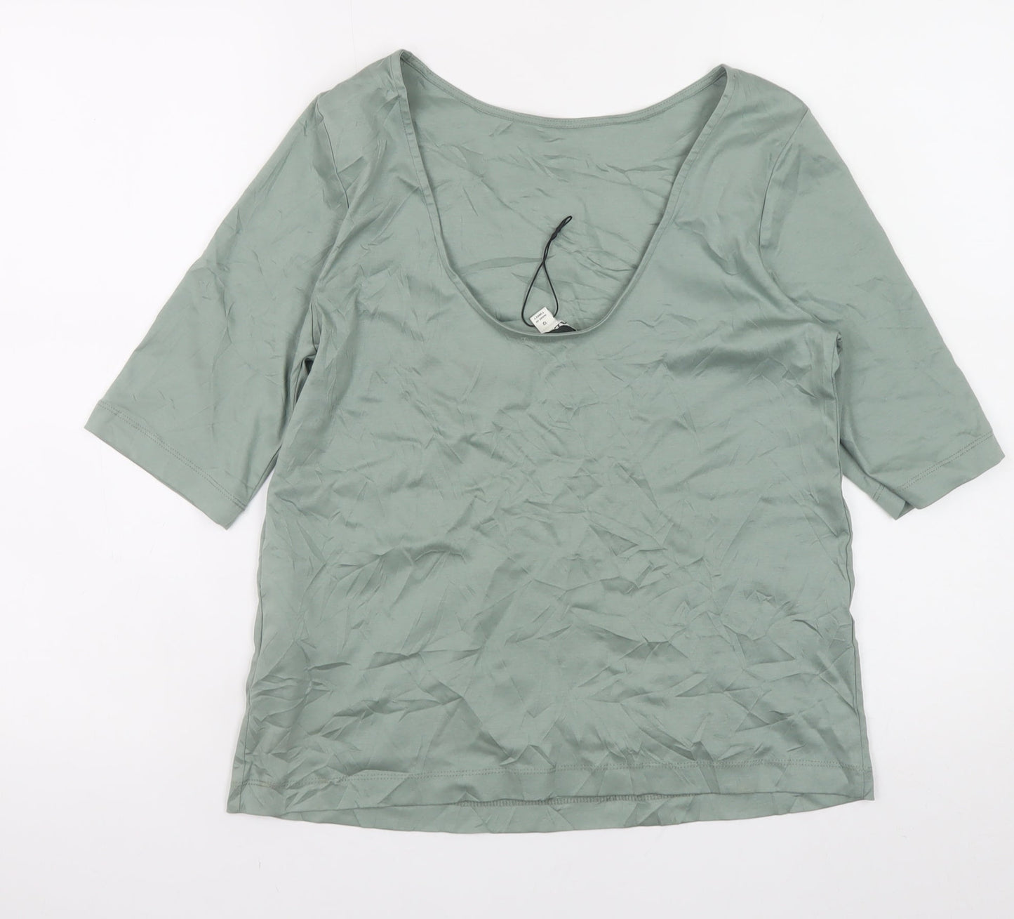 Womens UK Size 12 Jaeger Green Basic T-Shirt