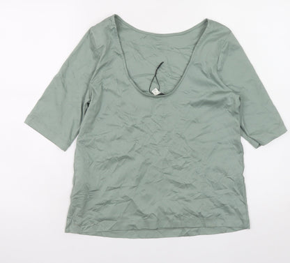 Womens UK Size 12 Jaeger Green Basic T-Shirt