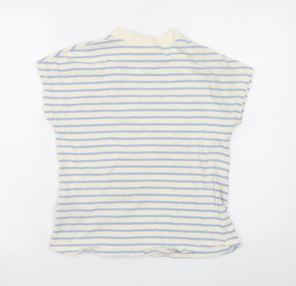Diesel Womens Blue Striped Cotton Short Sleeve T-Shirt Size S