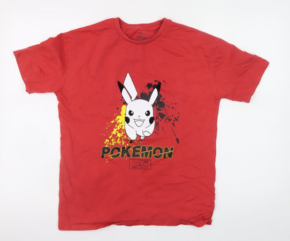 Boys UK Size 13-14 Years Marks and Spencer Red Basic T-Shirt