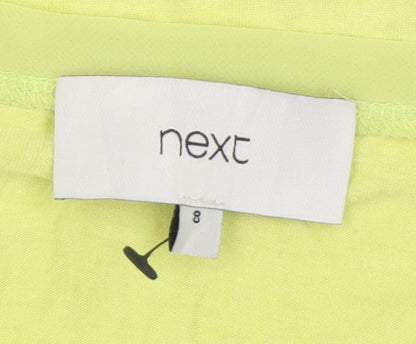 Womens UK Size 8 NEXT Yellow Basic T-Shirt