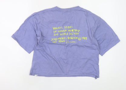 Womens UK Size XS Uniqlo Purple Cropped T-Shirt