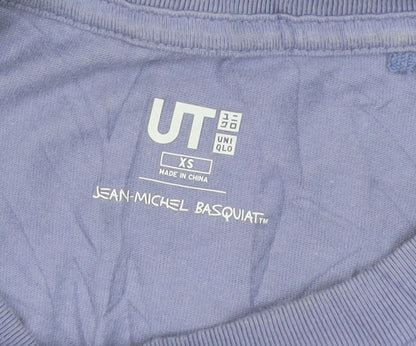 Womens UK Size XS Uniqlo Purple Cropped T-Shirt