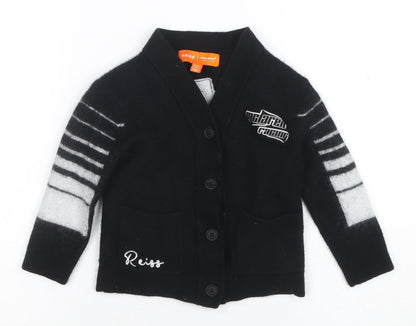 Boys UK Size 5-6 Years Reiss Black Cardigan Jumper