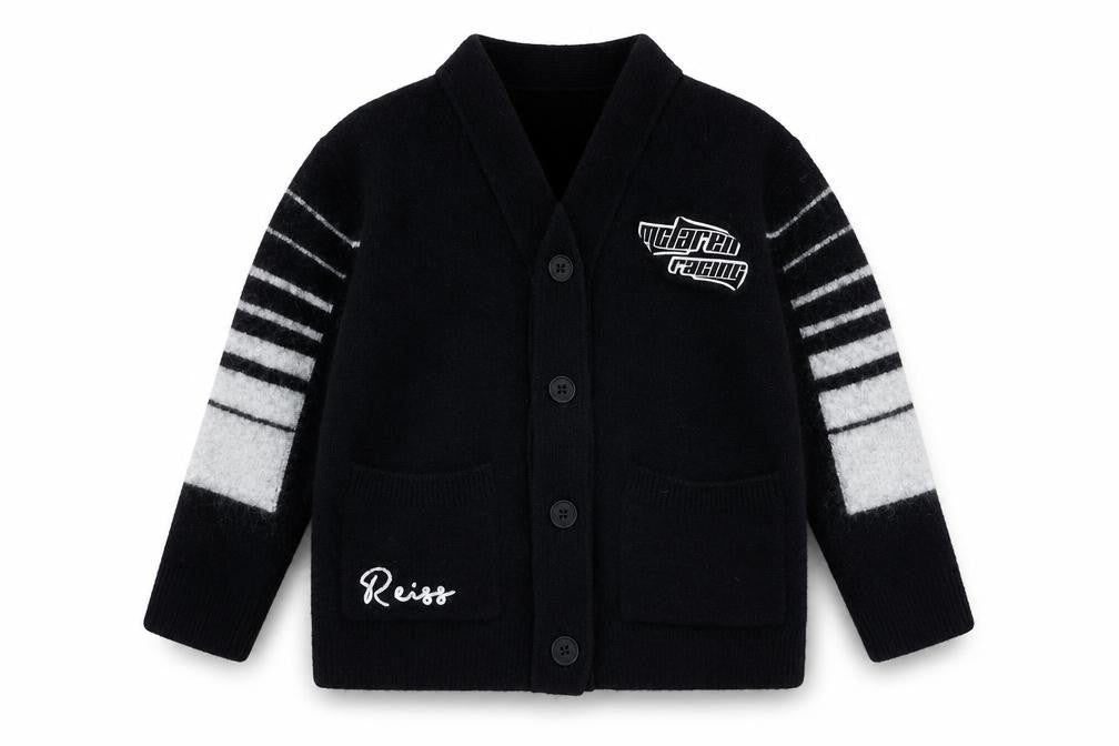 Boys UK Size 5-6 Years Reiss Black Cardigan Jumper