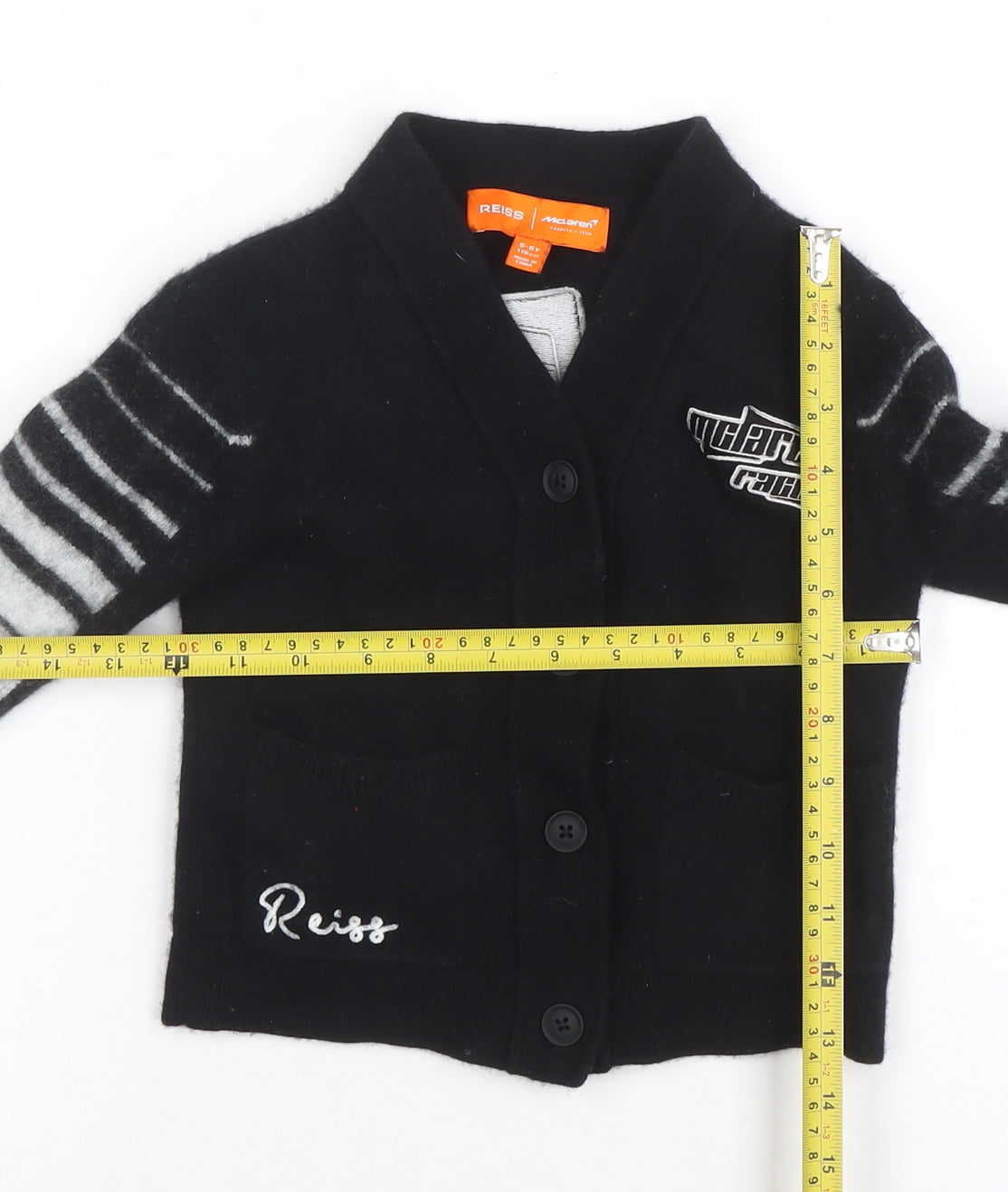 Boys UK Size 5-6 Years Reiss Black Cardigan Jumper