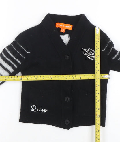 Boys UK Size 5-6 Years Reiss Black Cardigan Jumper