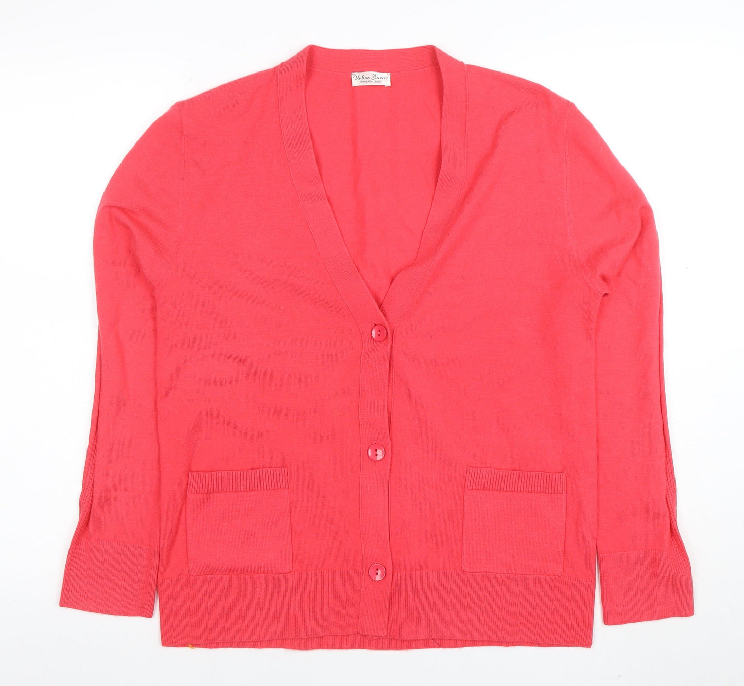 Womens UK Size 14 Barbara Lebek Pink Cardigan Jumper