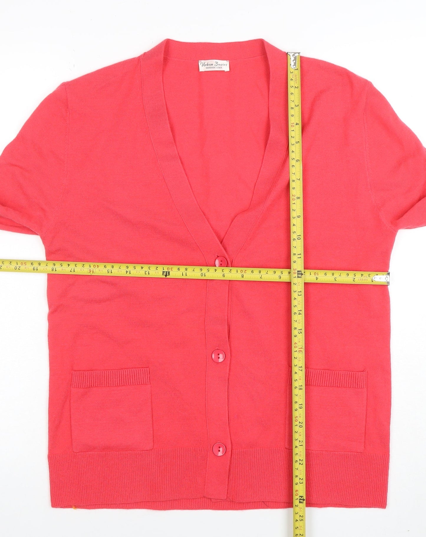 Womens UK Size 14 Barbara Lebek Pink Cardigan Jumper