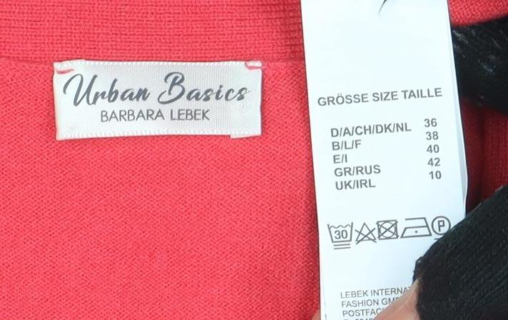 Womens UK Size 14 Barbara Lebek Pink Cardigan Jumper