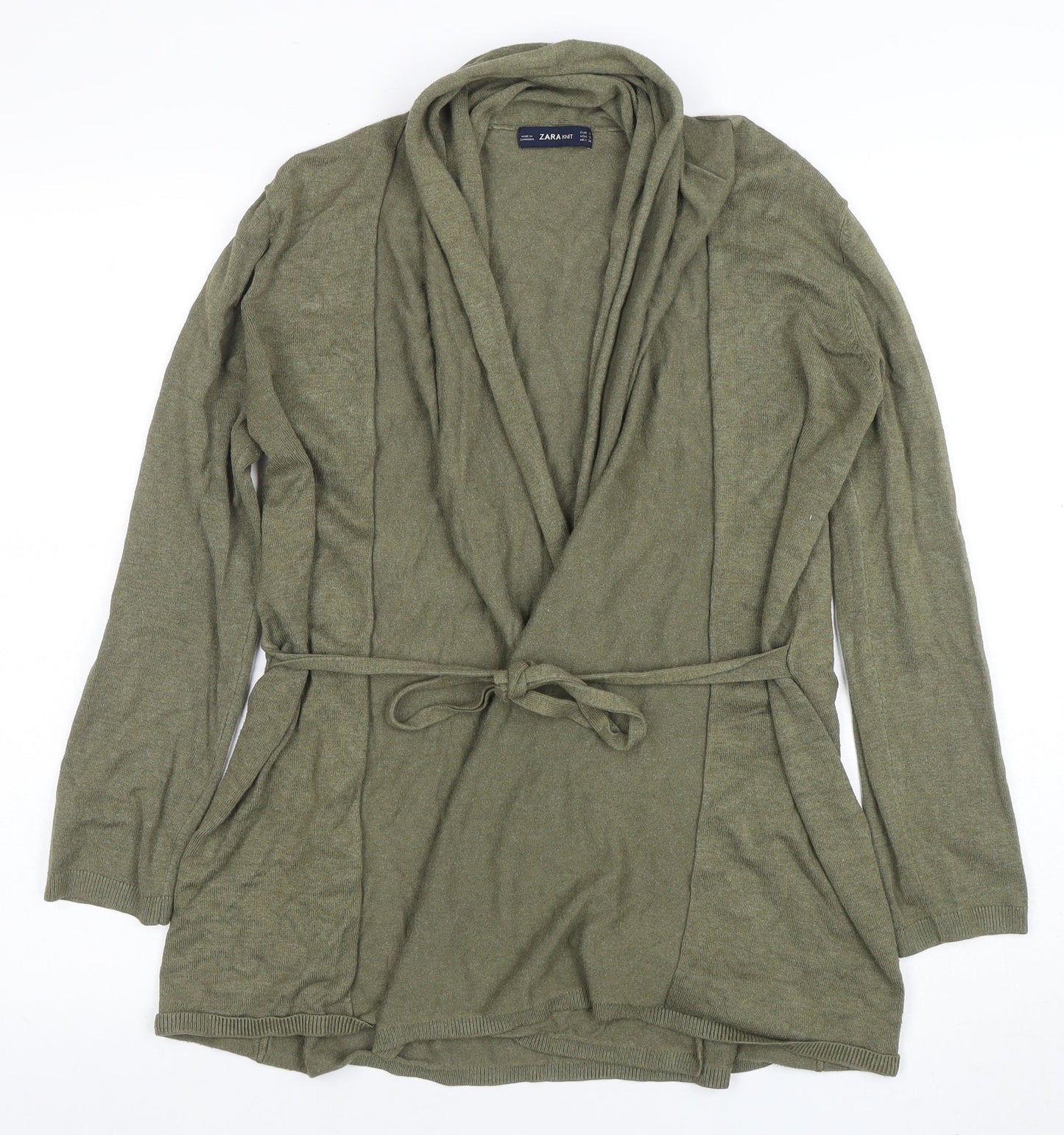 Womens UK Size S Zara Green Cardigan Jumper