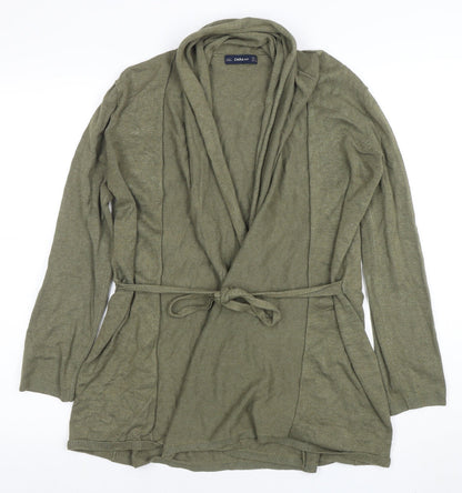Womens UK Size S Zara Green Cardigan Jumper