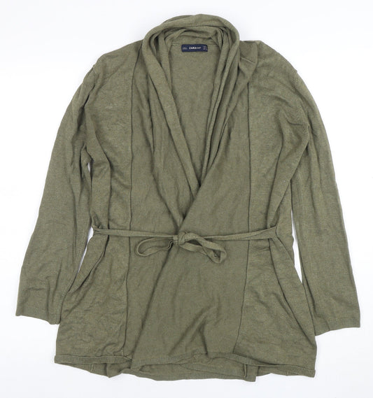 Womens UK Size S Zara Green Cardigan Jumper